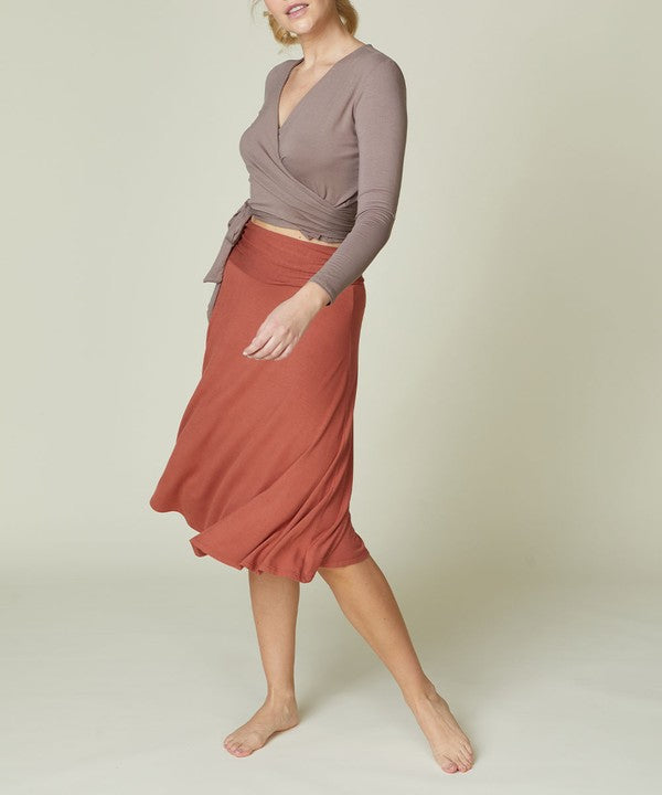 BAMBOO FLARED MID LENGTH SKIRT - East Hills Casuals