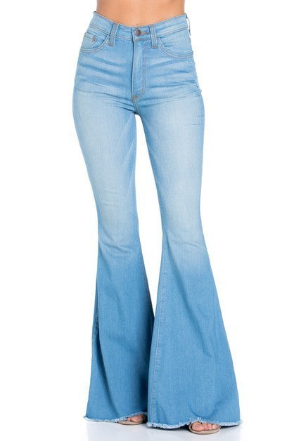 Logan Bell Bottom Jean in Light Denim -32 Inseam