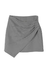 Hound tooth shirred wrap skirt