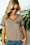 SOLID V NECK TOP