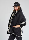 A close up view Shiraleah Malena Puffer Wrap, Black