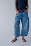 Blue Wide Leg Jeans with Pockets