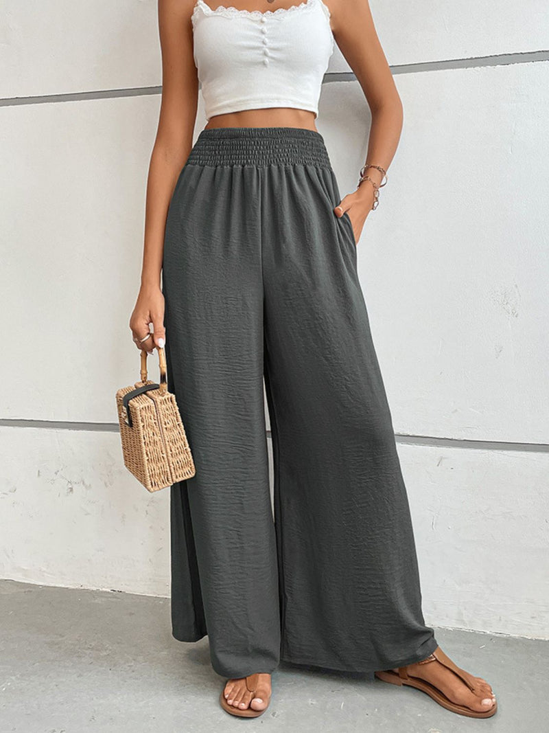 Perfee Wide Waistband Relax Fit Long Pants