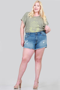 PLUS SIZE LONG INSEAM SHORT