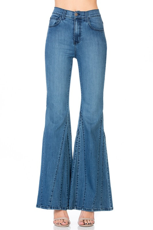 Trending High Waisted Wide Mermaid Flare Denim Jeans