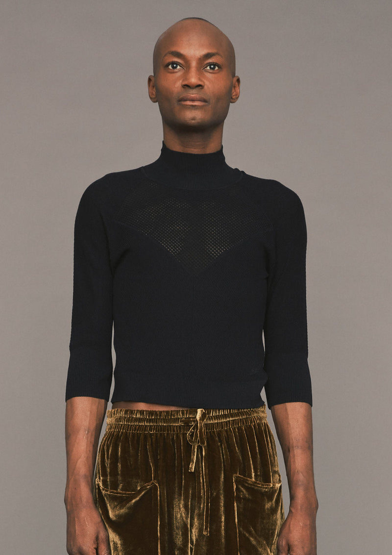 WINTER SHIRT TURTLENECK STRETCH - KNIT TRANSPARENT