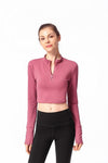 Popular Long Sleeve Fitted Shirt with Zipper and Small Open Back