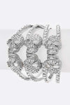 Silver Crystal Skull Hinge Bangle