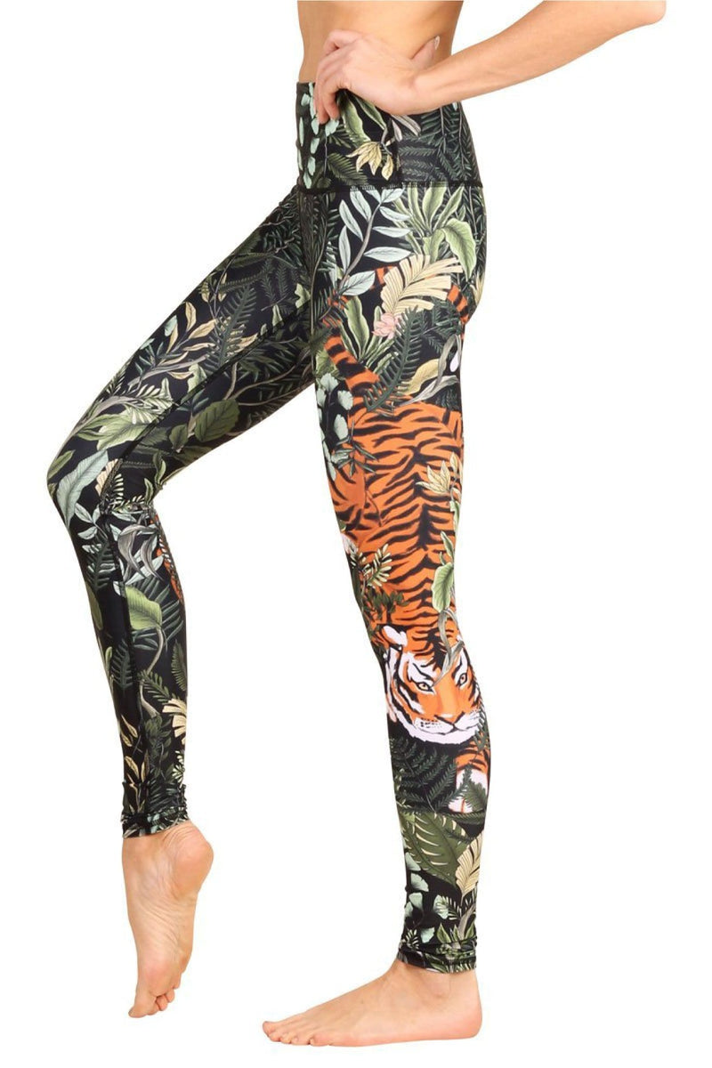 Left side view of Rawr Talent Printed Yoga Leggings 