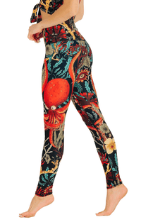 Coral My Name Printed Yoga Leggings by Yoga Democracy