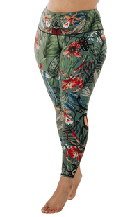 Green Thumb Printed Yoga Leggings by Yoga Democracy