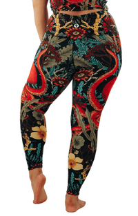 Coral My Name Printed Yoga Leggings by Yoga Democracy