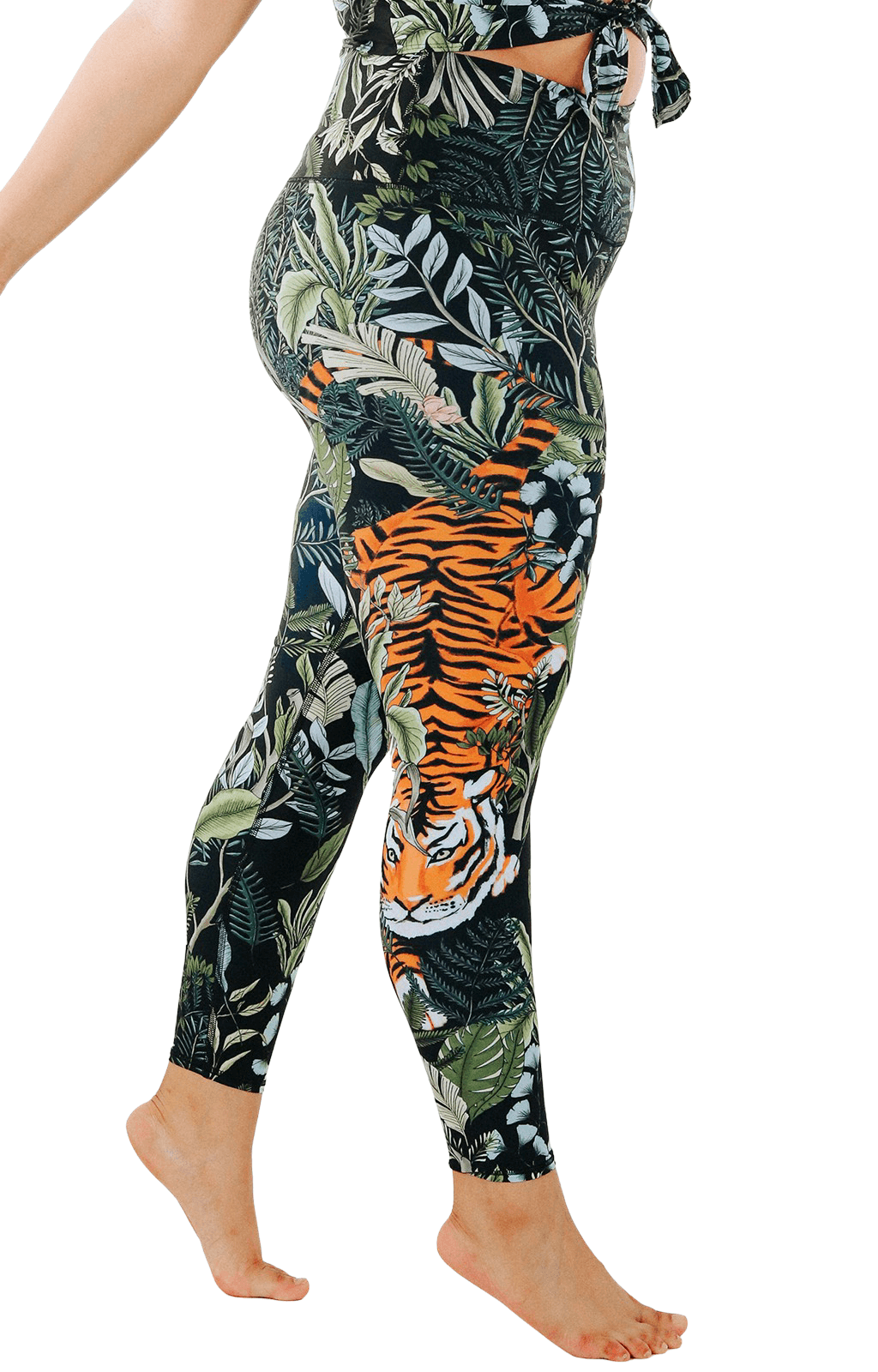 Left side view of Rawr Talent Printed Yoga Leggings 