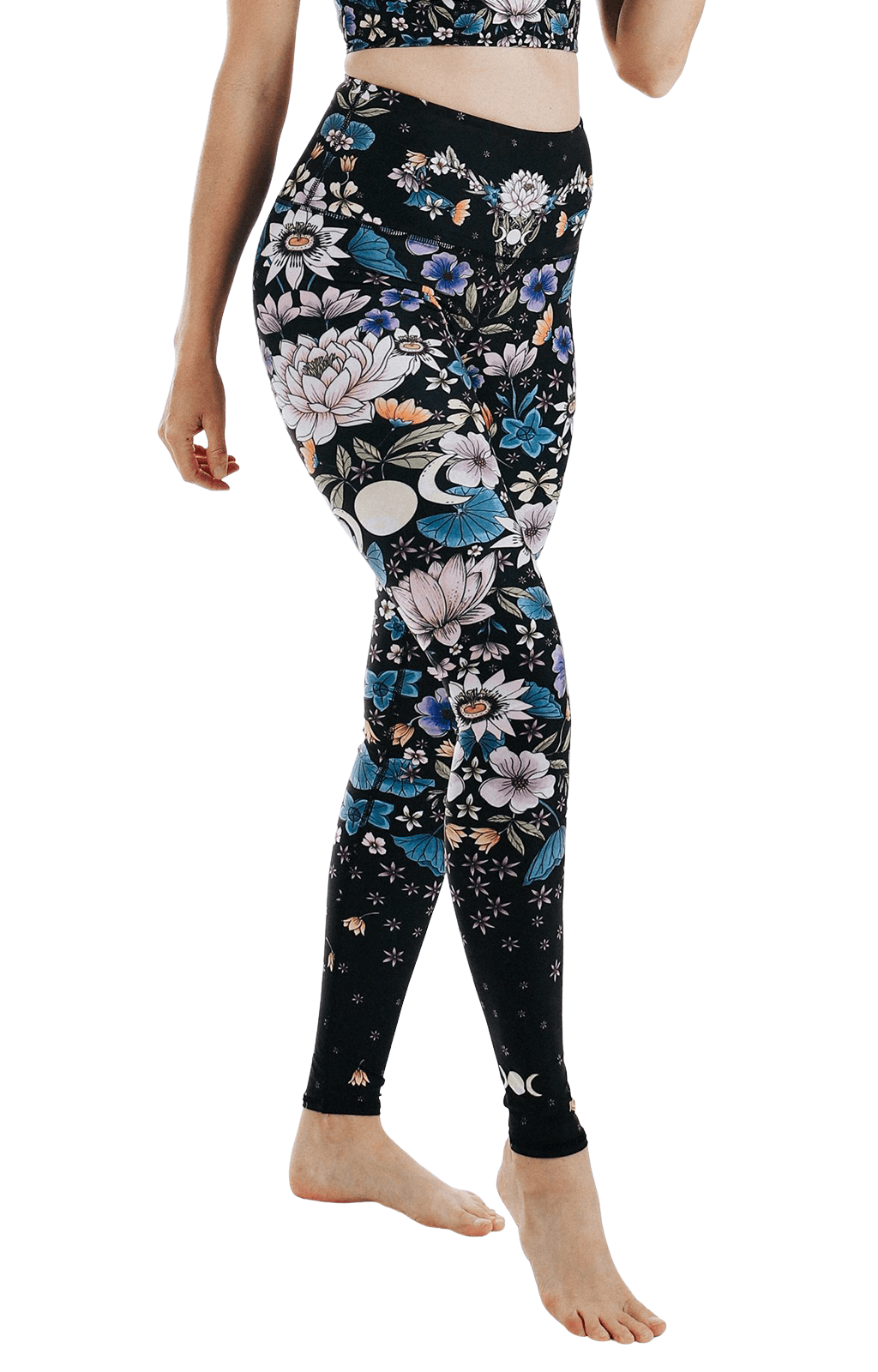 Side view of Divine Feminine Printed Yoga Leggings