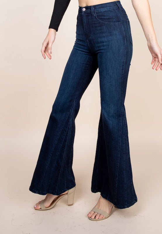 High Waisted Wide Mermaid Flare Denim Jeans