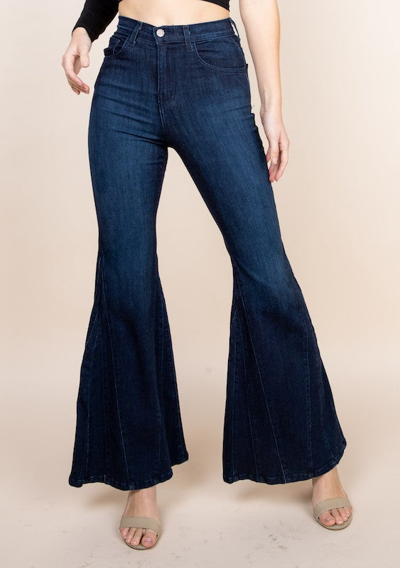 Purchase High Waisted Wide Mermaid Flare Denim Jeans