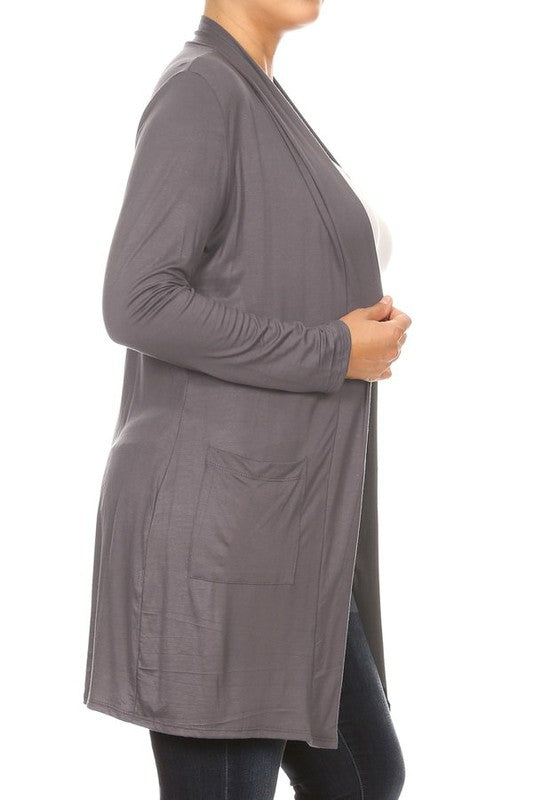 Plus size Knee length duster cardigan