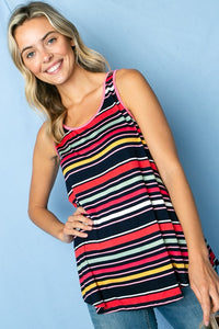 PLUS MULTI STRIPE TANK TOP