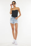 HIGH RISE DENIM SHORTS JEANS-KC9211M-N