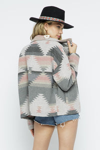 Soft Comfy Lightweight Aztec Pattern Jacket