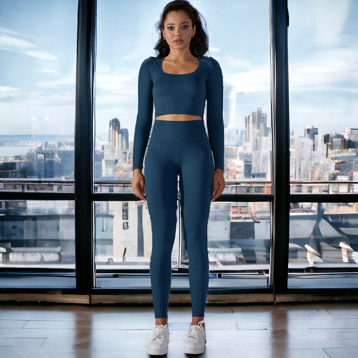 Blue Long Sleeve Activewear Set