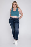 Plus Ribbed Cropped Racerback Tank Top for early fall