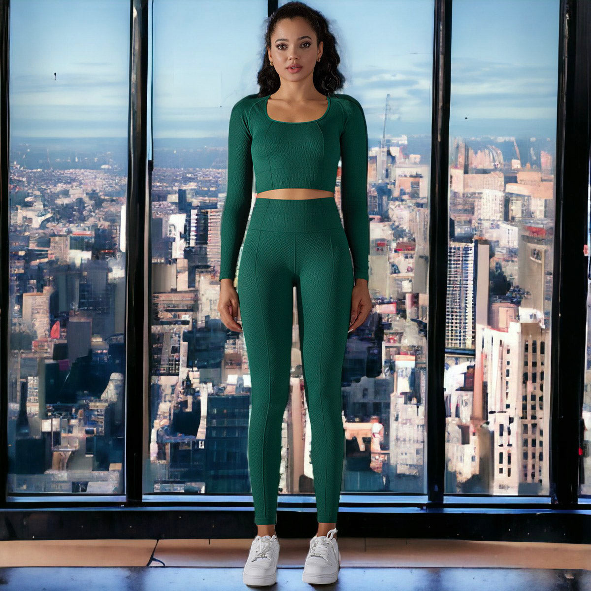 Green Long Sleeve Activewear Set