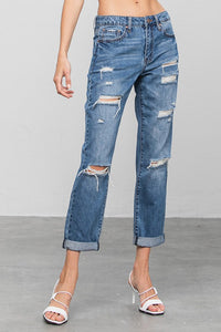 Trendy DISTRESSED PREMIUM BOYFRIEND JEANS