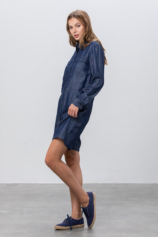 View of the side of Tencel Short Jumpsuit