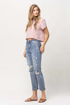 Distressed Stretch Boyfriend Jeans