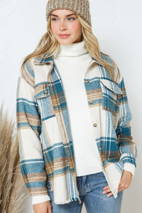 Yarn Dyed Plaid Shirt Jacket Shacket