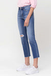 Mid-Rise Straight Crop Jeans