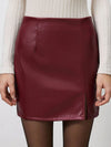 Slit Mini Skirt with Zipper