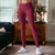 Burgundy Ribbed V-Waist Activewear Leggings