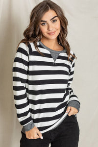 Cool Plus Stripe V- Stich Tunic