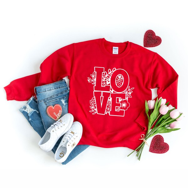 Love Floral Graphic Sweatshirt