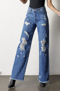 DISTRESSED DAD JEANS for summer