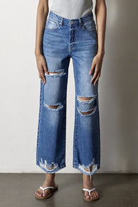 Popular Destroyed Straight Jeans