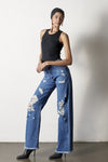 Distressed Frayed Hem Dad Jeans for teens