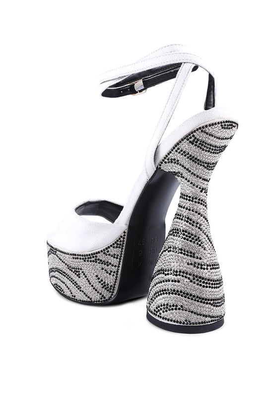 Back view of white platform shoe