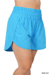 PLUS WINDBREAKER SMOCKED WAISTBAND RUNNING SHORTS