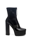 side view of BOOMER CHUNKY HIGH BLOCK HEEL BOOTS