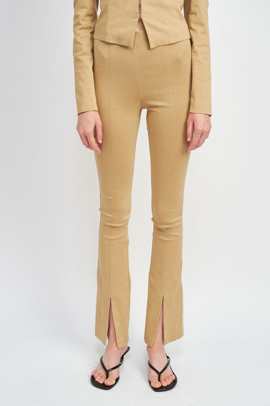 HIGH WAIST PANTS WITH FRONT SLITS