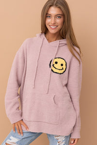 Fuzzy Cozy Hooded Smiley Sweater