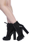 PEEPQUE PEEP TOE LACE-UP BOOTIES