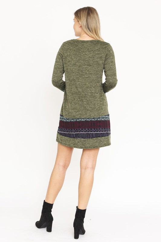 Nordic Print Knit Dress