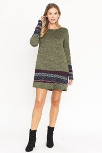 Nordic Print Knit Dress