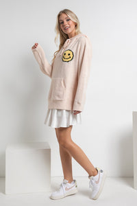 Fuzzy Cozy Hooded Smiley Sweater