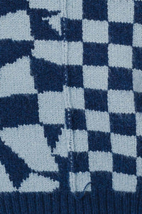 LONG SLEEVE CHECKER BOARD SWEATER