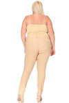 Back view of Plus size, stretchy, pull up, full length jeggings